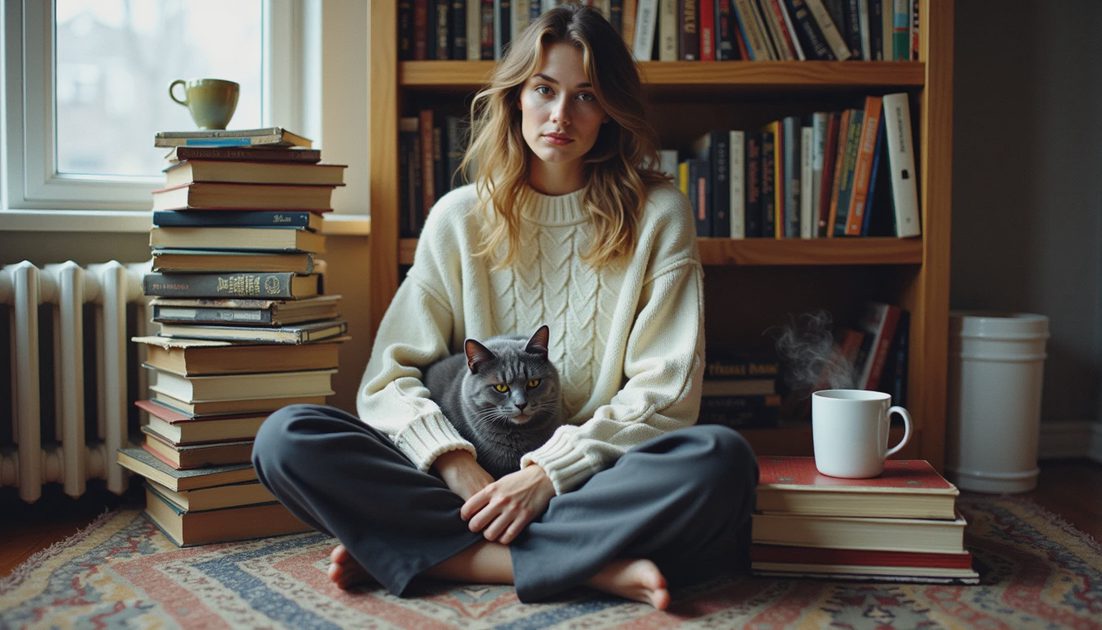 The Knit, the Book Stack, and the Rainy-Sunday Outfit I’ll Probably Repeat All Fall
