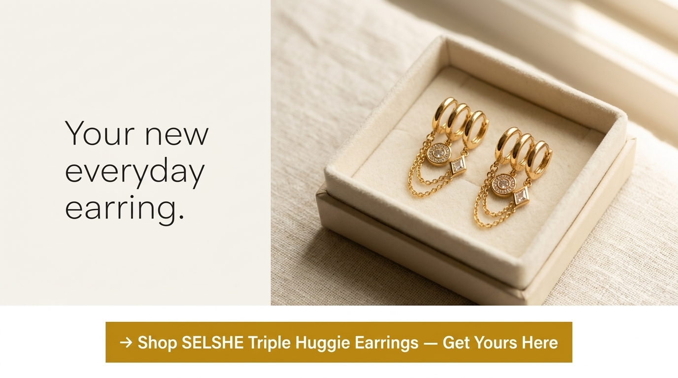 SELSHE triple huggie earrings – your new everyday essential