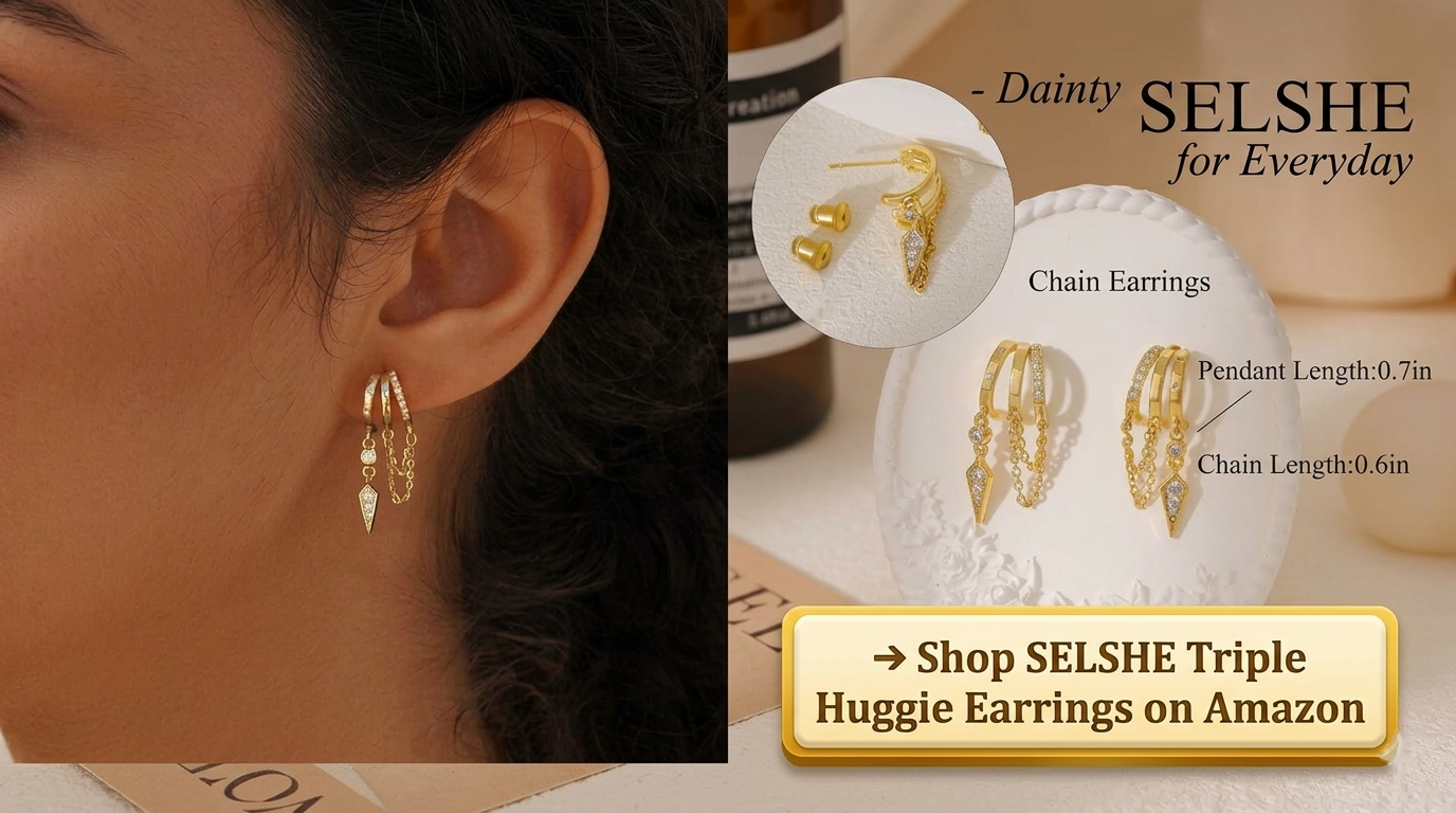 → Shop SELSHE Triple Huggie Earrings — Get Yours Here