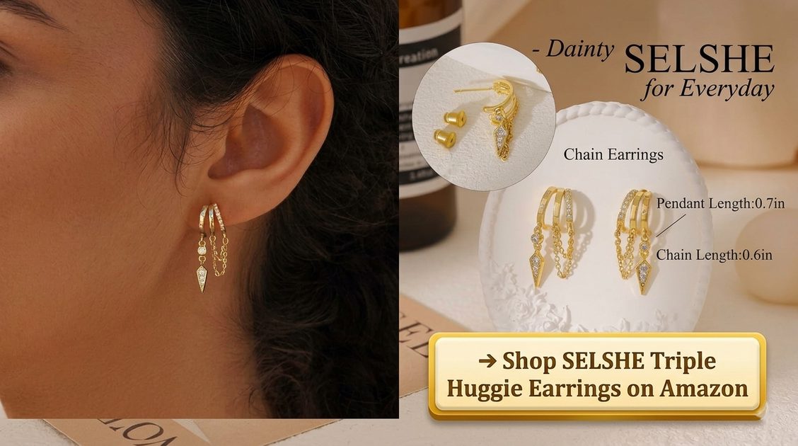 → Shop SELSHE Triple Huggie Earrings — Get Yours Here