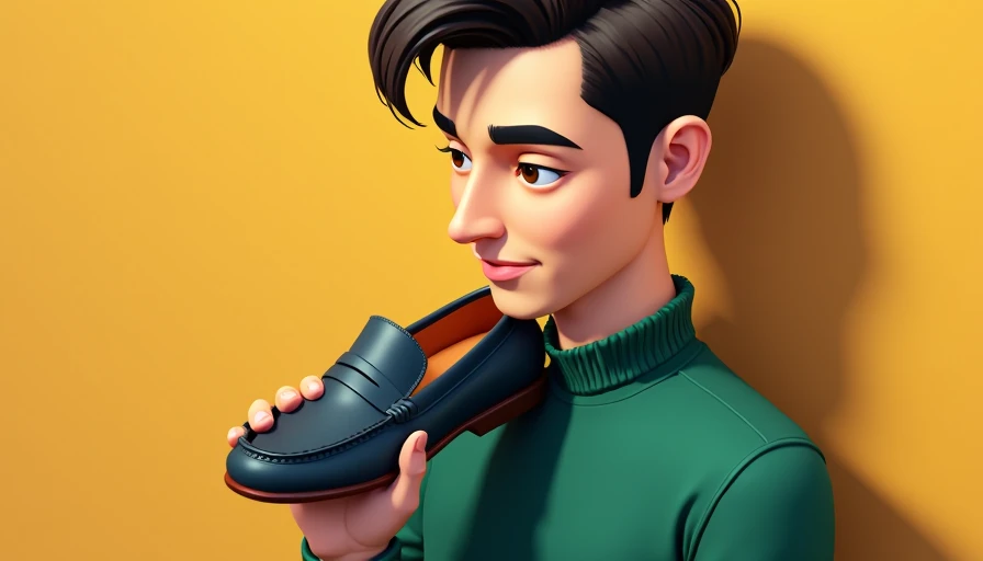 Visual context for Matte leather loafers