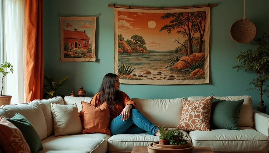 Visual context for thrifted needlepoint motifs
