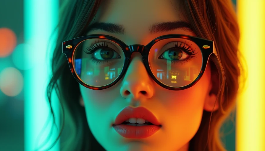 Visual context for non prescription tortoiseshell glasses trend