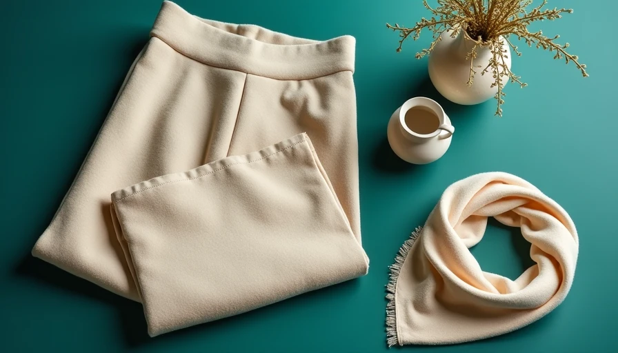Illustration for Wide leg wool trousers